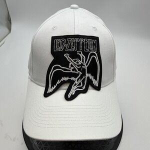 LED ZEPPELIN Music Band Embroidered Logo Patch Adjustable Baseball Hat white